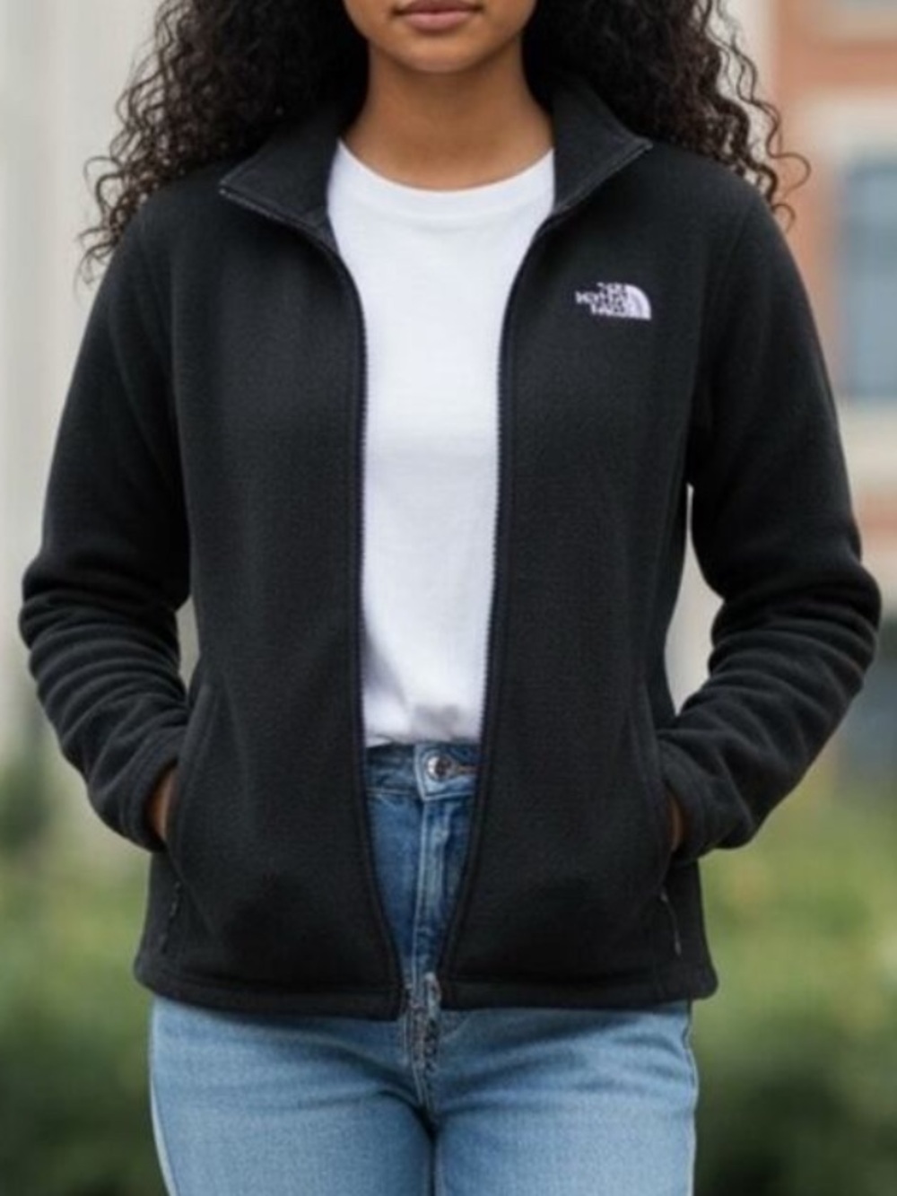 THE NORTH FACE Jacket Black Full Zip Fleece  Women’s Size Small FAST SHIP 1607-8